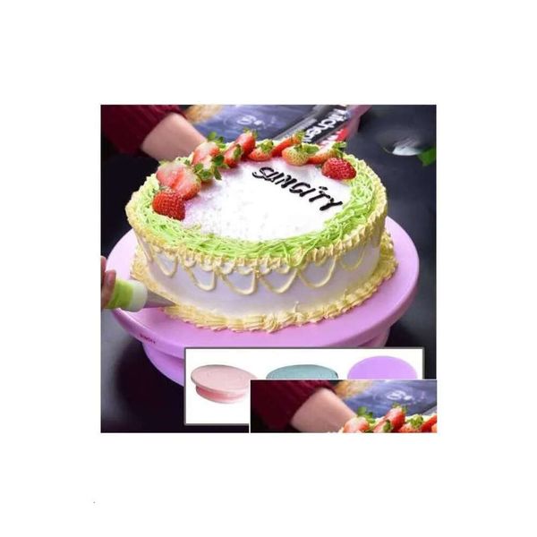 Hifuar Plastic 28cm Tools Cake Turntable STATING ROTATING DÉCORATION ANTISKID ROUNDE CAEK ROTARY TABLE TOL TOL D DHVTB HVTB