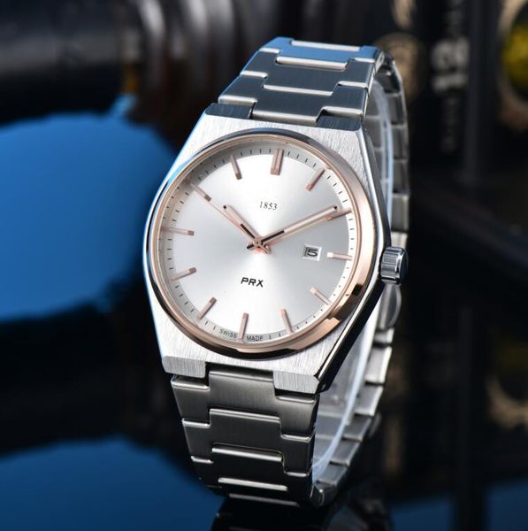 Alta calidad para hombre TISSOTITY 1853 cuarzo Movimiento automático relojes de negocios moda banda de acero reloj para hombre relogios relojes hombre MUJER relojes de pulsera