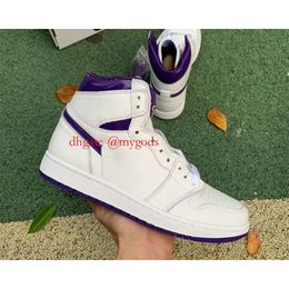 Alto 1 Compre auténticos zapatos de baloncesto OG Court Purple 1S Zapatillas deportivas al aire libre para hombres y mujeres