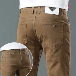 High 2023 Fin Jeans Mens Camel Primavera/Verano Elástico Fit Slim Fit Pequeños Pantalones Ligeros Europeos Long