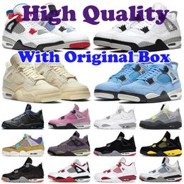 High 4s 4 Chaussures de basket-ball Université bleu blanc oero chatoyant Black Cat Lightning union noir Feu rouge élevé Pure Money métallisé violet vert baskets femmes formateurs