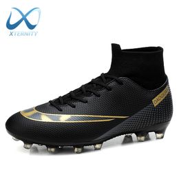 Haute Cheville Football Chaussures En Plein Air Antidérapant Longues Pointes Football Bottes Grande Taille 50 Ultraléger Crampons Baskets Hommes 220811