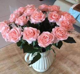 Hoog kunstmatig hydraterend gevoel rubberen rubber rozen bloem huis woonkamer diy decoratie nep bloem bruiloft boeket po scene props4011924