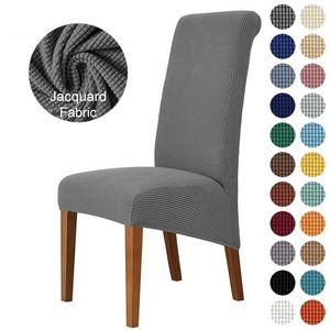 Hoge Back Universal Elasticity Chair Cover Jacquard M XL Size Covers Eetkamer Keukenkantoor Home Corn Flanel 211207