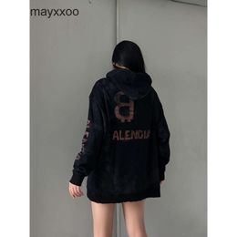 High Balenciigsss Hoodies Hoodie Mens 24SS Fashion Designer Edition Family Autumn Nouveau couple unisexe Mud Old Double Caboded Coat Rish