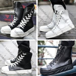 Hoge loopmotorfietsen Mannelijke ontwerper Werkkleding Martin Boots Trendy Black White Board Shoes 39-44