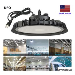 High Bay Ufo Led Light 100W 200W 300W Us Hook 5 Industrial Lights Lamps Drop Delivery Lighting Dhuqi