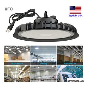 High Bay UFO LED Light 100W 200W 300W US Hook 5 Industrial Lights Lamps Drop leveringverlichting Dhuqi