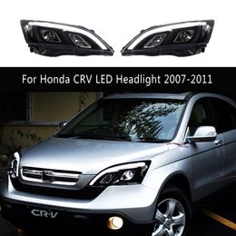 Feu avant à feux de route pour Honda CRV phare LED 07-11 feux de jour Streamer clignotant indicateur phares