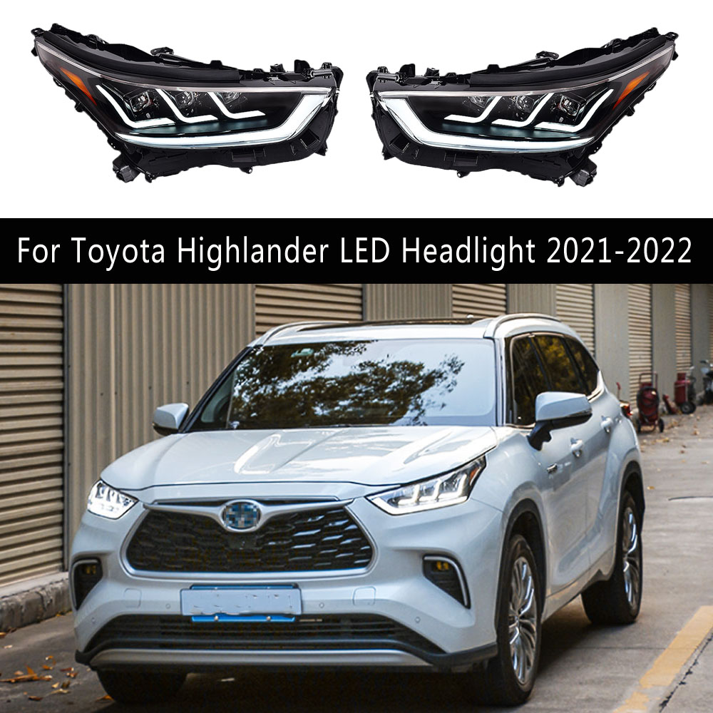 Grootlicht Voorlamp Voor Toyota Highlander Led Koplamp 21-22 Auto Styling Dagrijverlichting Streamer Richtingaanwijzer koplampen