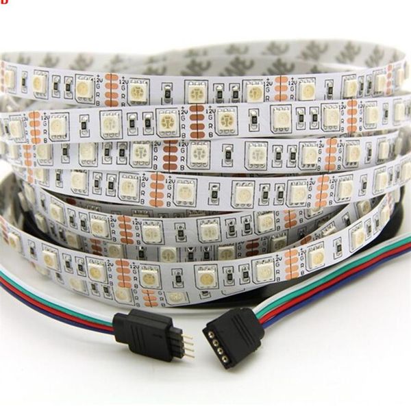 Bandes lumineuses Led haute luminosité, 5M, 5050, blanc chaud, rouge, vert, RGB, Flexible, rouleau de 5M, 300 diodes, ruban extérieur 12V, 250v