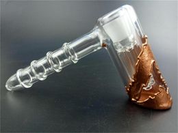Hoge Borosilicaat Glas Clear Hookah Golden Smoking Pipe Nail Heatproof Water Bongs