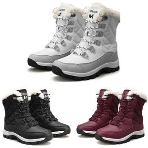 High Brand Women Hotsale No Boots Low Black White Wine Red Classic Ankle Short Dames Snow Winter Boot Size 58 S