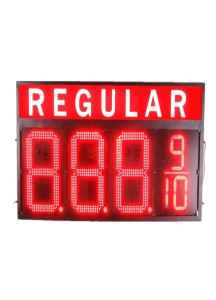 Panneau de carburant LED pour station-service, haute luminosité, 16 pouces, chiffres, couleur rouge, 8888 8889108695002