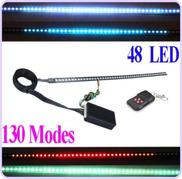 Alto brillo 130 modos de escaneo 7 colores Luces Knight Rider Barra de iluminación 5050 SMD 48 LED 12V con control remoto6992225