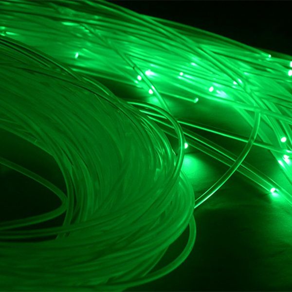 Cable de iluminación de alto brillo, 30 ~ 100 metros, diámetro más pequeño, 0,25 mm ~ 3 mm, cables de fibra óptica PMMA con brillo final para luz decorativa de techo en forma de estrella