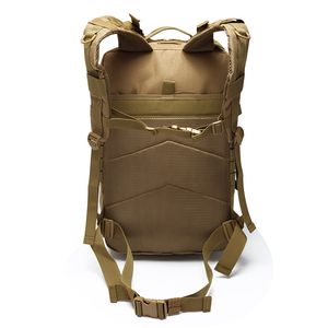 Alta capacidad 35L Hombres Mujeres Ejército Mochila táctica 3P Softback Mochila impermeable para exteriores Senderismo Camping Caza Bolsas Mochila militar Oxford Negro / caqui S33