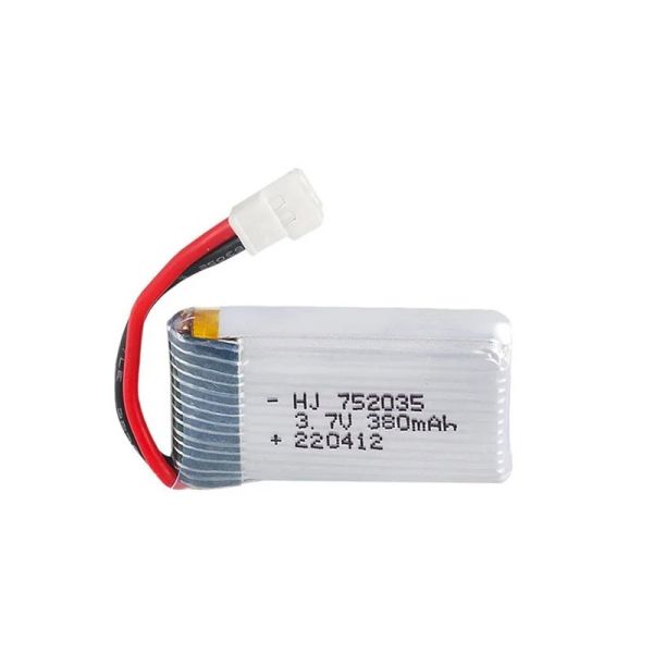 Batterie de haute capacité 380mAh Lipo avec 3,7 V pour Hubsan X4 H107 Série / JD385 Compatible JD388 DRONES 752035 Batteries de rechange