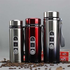 Hoge Capaciteit Bedrijf Thermos Mok Roestvrijstalen Tuimelaar Geïsoleerde Waterfles Draagbare vacuümfles voor Office Tea Mokken 211109