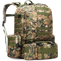 Hoge capaciteit Buitenzakken Tactische militaire rugzakaanval Assault Rucks Buiten reizen Camping Trekking Bag Camouflage Wandelen Gecombineerde rugzakken