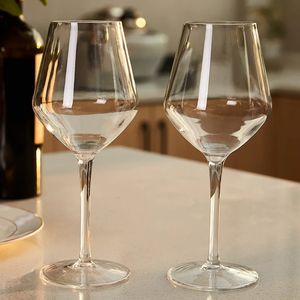 Verre de vins à vitraux de vins de stemware en plastique Tritan Plastique de qualité supérieure haute capacité Impide transparente