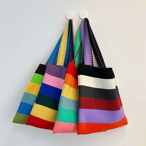 Hoge capaciteit trots handtas regenboog tas Luxe london brei portemonnee Designer mannen en Man strepen Schoudertas Mode clutch tassen