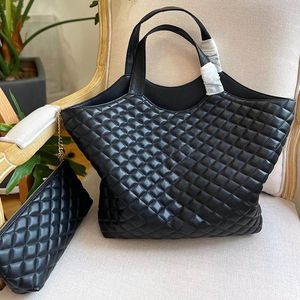 Sac à bandoulière haute capacité Sac à main de créateur Lettres d'or Diamant Sac en treillis dames Panier sacs filles fahion shopper BIG Tote