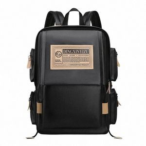 Sac à dos en cuir souple de grande capacité pour hommes F Sac à dos d'école Multifuncti Male Laptop Bag Sacs de voyage étanches r0uj #