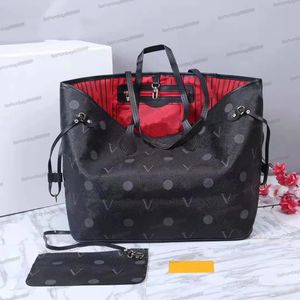 Sac fourre-tout de grande capacité 2pcs / Set Top Qualité Femmes Sac à main en cuir Designer Lady Embrayage Sac à provisions rétro Sac à main Lettre Fleur Impression