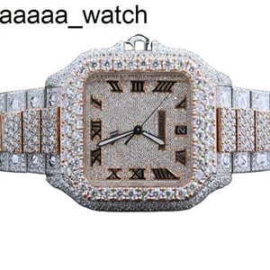 High Carters Diamonds Horloge Kwaliteit Uurwerk Sieraden Iced Out Stainls Staal Automatische Luxe Ronde Moissanite voor Mannen en Vrouwen
