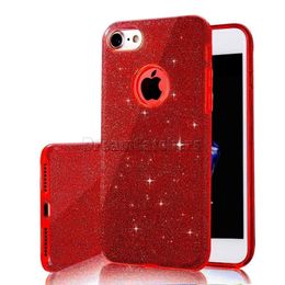 3 in 1 Glitter Case voor iPhone 14 pro max 13 12 11 PC TPU Clear Bling Cover Skin Shell voor Smart Phone