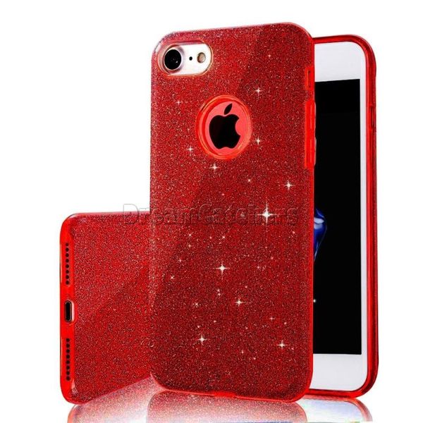 Estuche 3 en 1 con purpurina para iPhone 14 pro max 13 12 11 PC TPU Clear Bling Cover Skin Shell para teléfono inteligente