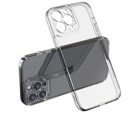 Le téléphone portable hautement transparent couvre les étuis pour iPhone 14 Pro Max 13 mini plus étui transparent original Slim Hard PC Back Hybrid Soft TPU Absorbant les chocs