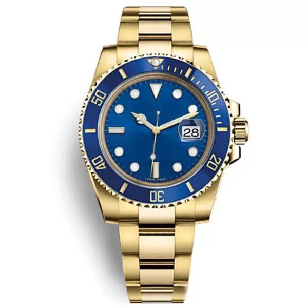 Montres saphir pour hommes de luxe, haut de gamme, rentable, mécanique, en acier inoxydable, automatique, en or, avec couronne, sport, remontage automatique, bleu, 116610, cadeau