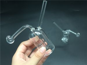 Rendimiento de alto costo Mini quemador de aceite de vidrio Bong para plataformas petroleras Bongs de agua pequeño quemador de aceite tubería de agua dab rig bong Ash Catcher Hookah 2PCS