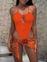 Femmes sexy à coupe sexy en un morceau de maillot de bain 2023 Swimwear féminin de string 3 pièces monokini bandage maillot de bain maillot nageur de plagewear