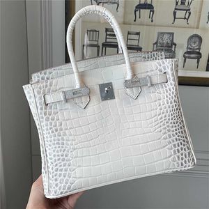 Sac de concepteur en cuir haute définition en cuir avec himalaya à motif de crocodile blanc sac une épaule à corps transversal portable sac pour femmes