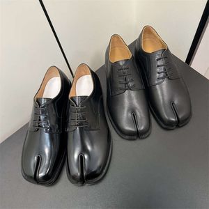 Haute définition M6 Magilla Pigs Feet Chaussures à Bout Fendu pour Femmes avec Chaussures Derby à Lacets en Cuir Véritable Tabi Chaussures Lefu pour Hommes avec Chaussures en Cuir à Talons Bas