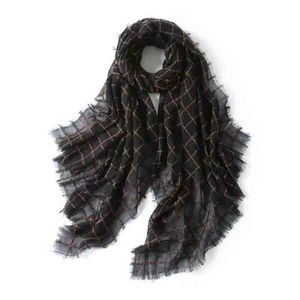 High-Density Classic Yarn-Dyed Plaid Cashmere Wol Sjaal Sjaal Grote Lange Sjaal 100 * 200cm