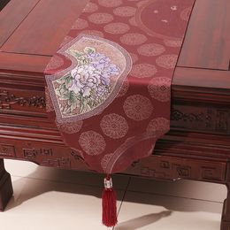 Hoge dichtheid Luxe Chinese salontafel Runner High End Thicken Silk Satin Tea Table Doek Rechthoekige Eettafel Mat Placemats 150x33 cm