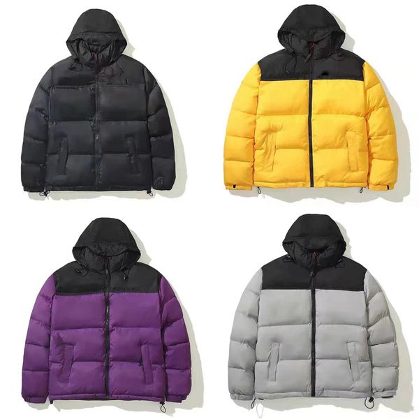 Veste haute en duvet hommes femmes doudounes lettre imprimée sweat à capuche hiver manteaux chauds femmes Parka manteau mode haute rue vêtements taille s-2xl noir jaune violet