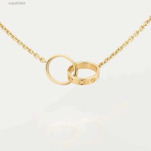 Collar de amor con colgante de diseño de alta edición para mujeres y niñas, amuletos de doble bucle, joyería de boda de acero 316l, Collares Collier6arj {categoría}