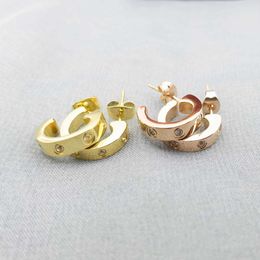 High Edition Fashionable Vancleff oorbellen Love C-vormige oorbellen 18k gouden oorbellen Earstuds dames trendy ontwerp