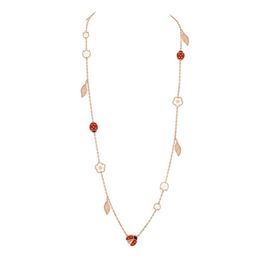 High Edition Long Lucky Spring hanger ketting ketting moeder-of-pearl bloemen charmes klassieke designer sieraden claasic moeders cadeau 18k goud verguld geen doos inbegrepen