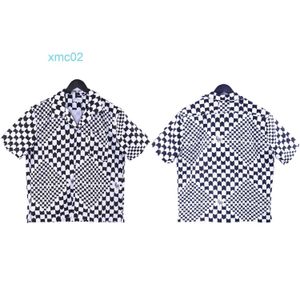 High Edition lente/zomer nieuwe rhude checkerboard American Street casual losse shirt shirt met korte mouwen