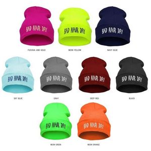 Gorros de alta elasticidad para adultos, gorro para el día del pelo malo, Color caramelo, invierno, informal, cálido, Hip Hop, gorros bordados para niñas