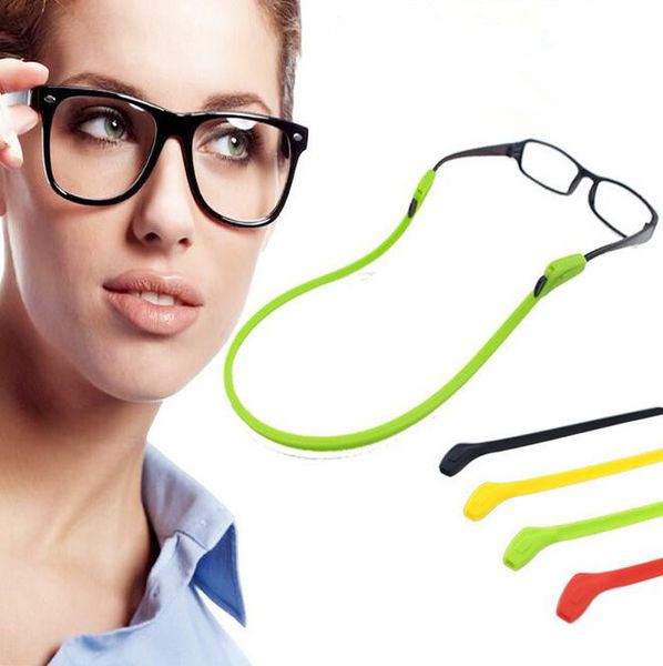 Haute élastique anti-dérapant Silicone lunettes de soleil lunettes cordons lunettes chaîne porte-cordon corde corde 24 pièces/lot livraison gratuite