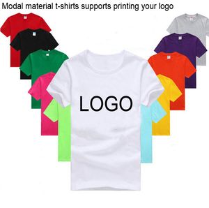 Hoge Elastische Modale Materiaal Mannen T-shirts Gratis Afdrukken Uw Logo Mannelijke Kleren Buiten Reizen Ademend Topsporten Tees Zomer