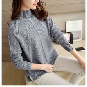 Hoge Elastische Zachte Solid Pullovers Turtleneck Sweaters Dames Slanke Strakke Bottoming Vrouwelijke Cashmere Wol Gebreide Merk 210427