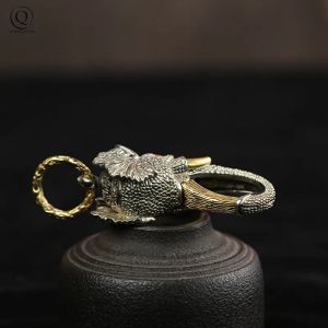 Haut éléphant blanc cuivre ivoire Keychain clés d'artisanat antique chaînes de homard fermorne